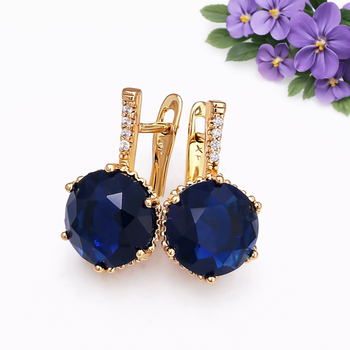 Серьги Xuping Jewelry длина 1.9см ширина 1см медицинское золото позолота 18К с1325