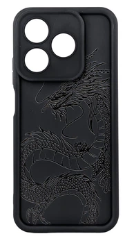 Чехол Shock Case Print для телефона Realme C63 (RMX3939) бампер силиконовый черный с рисунком Дракон