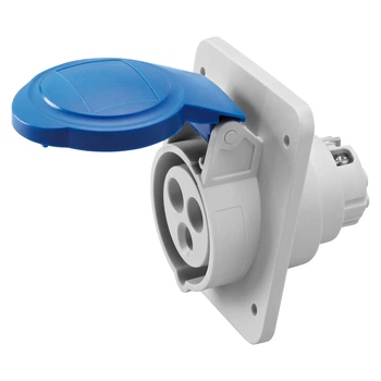 Силовая розетка 2P+E 32А 230В встраиваемая IP44 синяя [GW62216H] IEC 309 HP GEWISS
