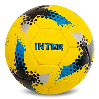 Мяч футбольный №5 PU Гриппи сшит вручную BALLONSTAR INTER MILAN FB-0047-836 Желтый