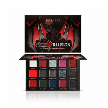 Палетка тіней для повік DE`LANCI Warcraft illusion 15 високопігментованих кольорів