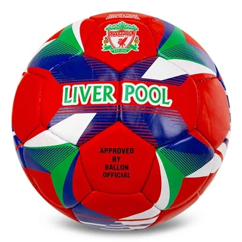 Мяч футбольный №5 PU Гриппи сшит вручную BALLONSTAR LIVERPOOL FB-0047-827 Красный-синий-зеленый