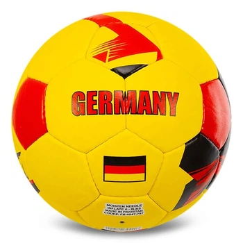 Мяч футбольный №5 PU Гриппи сшит вручную BALLONSTAR GERMANY FB-0047-797 Желтый-красный
