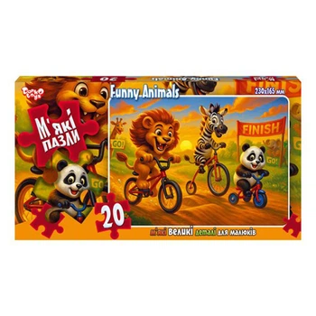 Детские мягкие пазлы "Funny Animals" Danko Toys S20-10-14, 20 элементов