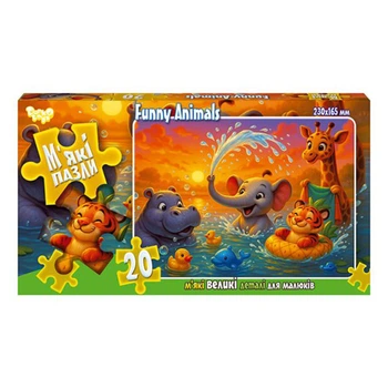 Дитячі м'які пазли "Funny Animals" Danko Toys S20-10-13, 20 елементів