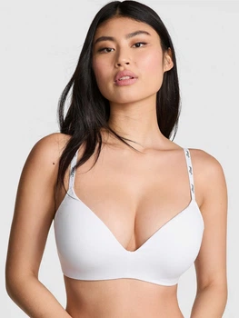 Бюстгальтер без кісточок з Push-up бавовняний Victoria's Secret 904787192 34A Білий (1159852123)