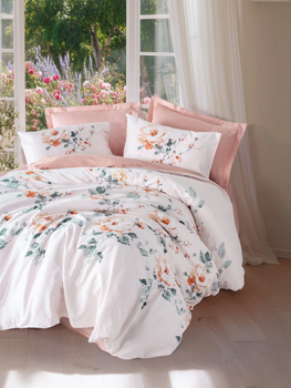 Постільна білизна євро розмір Cotton Box Lux Satin Verna Pudra