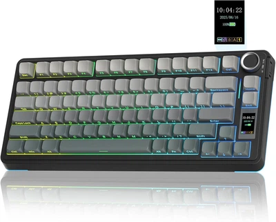 Механічна ігрова клавіатура Aula S75 Pro Black gradient з TFT-дисплеєм, 2.4G/Bluetooth/Кабель