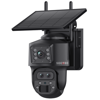 Автономная 4G камера Sectec ST-536-6M-AOV-4G с сим-картой, постоянной записью и солнечной панелью черная
