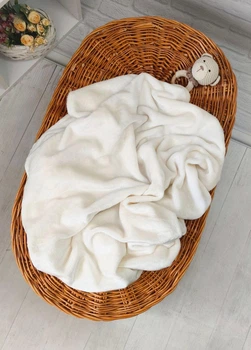 Детский плед махровый двухсторонний, white