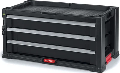 Стелаж для інструментів Keter 237791 з 3 ящиками Tool Chest Чорний (7290106926134)