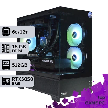 Игровой компьютер GamePC TOP #548 Core i5 12400F/16 GB/SSD 512GB/GeForce RTX 5050 8GB сборка для киберспорта современных игр стрима