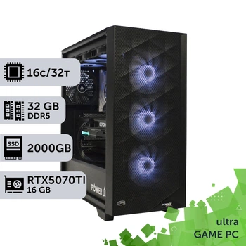 Игровой компьютер GamePC Ultra #567 Ryzen 9 9950 X3D/32 GB/SSD 2TB/GeForce RTX 5070Ti 16GB сборка для киберспорта современных игр стрима