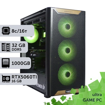 Игровой компьютер GamePC Ultra #546 Ryzen 7 9800 X3D/32 GB/SSD 1TB/GeForce RTX 5060Ti 16GB сборка для киберспорта современных игр стрима