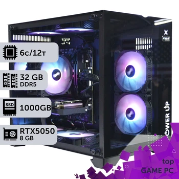Игровой компьютер GamePC TOP #554 Ryzen 5 7500F/32 GB/SSD 1TB/GeForce RTX 5050 8GB сборка для киберспорта современных игр стрима