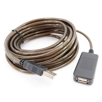 Кабель удлинитель USB F&D F D 2.0 экранированный папа мама 10м Коричневый 284989 03 AT3