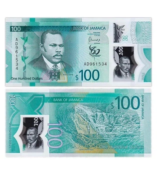Банкнота 100 доларів Ямайка 2022 (2023) рік полімерна пам'ятна UNC