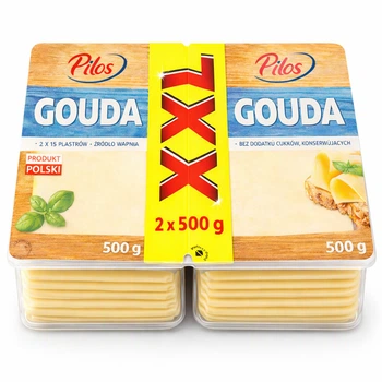 Сир Гауда нарезанный Слайсами PILOS Gouda 1кг (2шт х 500г)