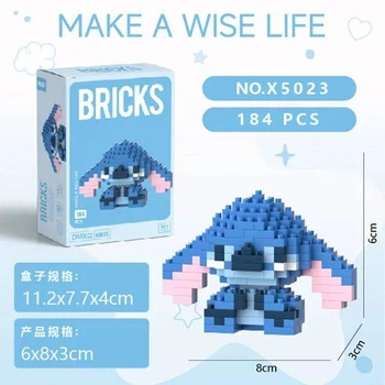 3D конструктор «Стич с опущенными ушками» 184 детали 6×8×3 см (VX5288)