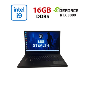 Ігровий ноутбук Б-класу MSI Stealth GS66 12UH / 15.6" (2560x1440) IPS / Intel Core i9-12900H (14 (20) ядер по 3,8 - 5,0 ГГц) / 16 ГБ DDR5 / 512 ГБ SSD / nVidia GeForce RTX 3080, 8 ГБ GDDR6, 256-bit / WebCam б/в