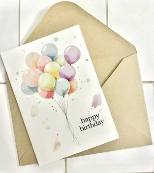 Листівка з конвертом 9 х 13 см Happy birthday (bcf)