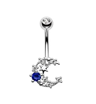 Серьга для пирсинга пупка Asteel P1266 Луна