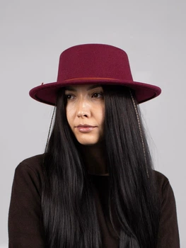 Шляпа женская канотье D.Hats цвет бордовый