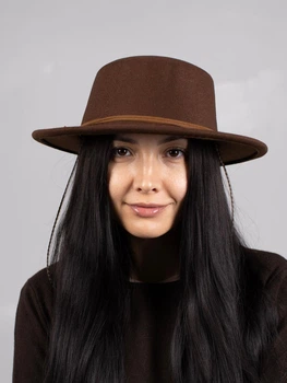 Шляпа женская канотье D.Hats цвет коричневый