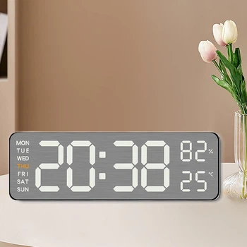 Годинник Deepfox DS-5513 LED цифровий електронний настільний / настінний Будильник Дата Температура Вологість 22.8х7.5см чорний