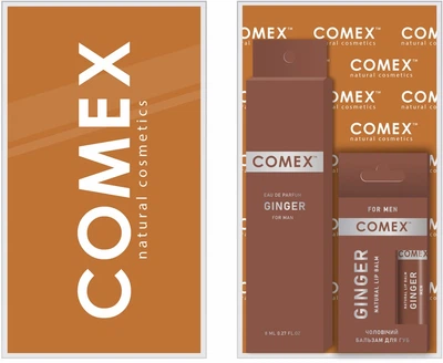 Подарочный мужской набор Comex Ginger Бальзам для губ 5 мл + Парфюмированная вода 8 мл (2200875199771)