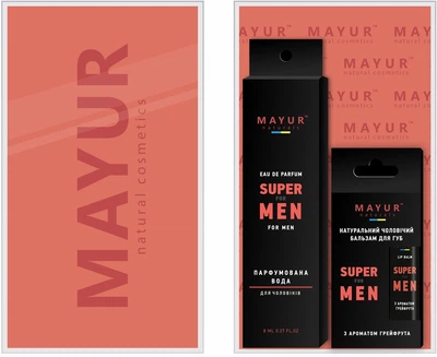 Подарочный мужской набор Mayur Super for man Бальзам для губ 5 мл + Парфюмированная вода 8 мл (2200875119236)