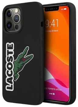 Etui Lacoste do iPhone 13 Pro Silicone Head Crocodile Black (LCHC13LSHK)