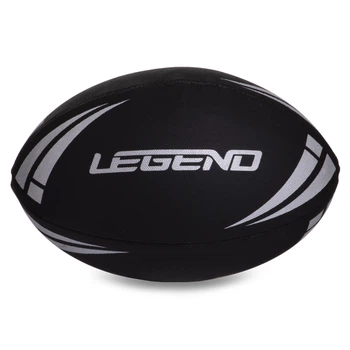 Мяч для регби юниорский размер 4 LEGEND R-3292 10-14 лет Черный-белый