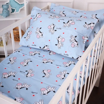 Простынь MirSon Бязь 20-0037 Cute blue zebra 150 х 220 см (2200010284270)