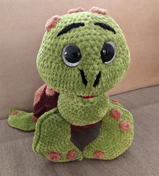 Игрушка Черепаха 37 см мягкая вязаная подарок сувенир hand made ручная работа