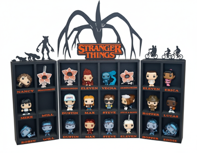 Полиця-вітрина для фігурок Stranger Things Kinder Joy Funko Pop Підставка для колекції Дивні 3D друк