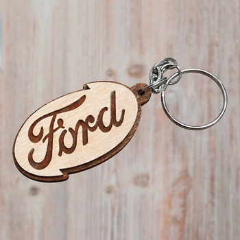 Деревянный брелок с логотипом Ford