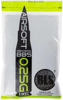 Страйкбольные шарики BLS Precision Black 6 мм 0,25 г 1 кг
