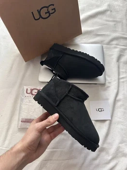 Чоловічі уггі Ultra Mini Black ультра міні замша хутро 45р чорні