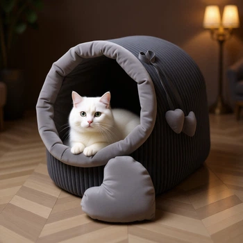 Будка для котов и собак Герос серая №1 360х320х320