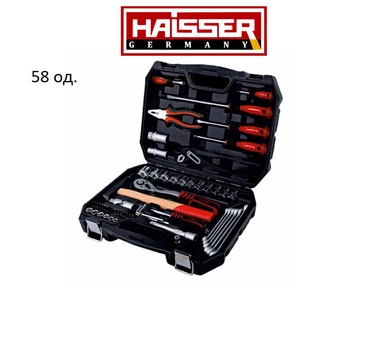 Набор инструментов профессиональный 58 ед. HAISSER. автоинструмент, кейс, набор ключей.