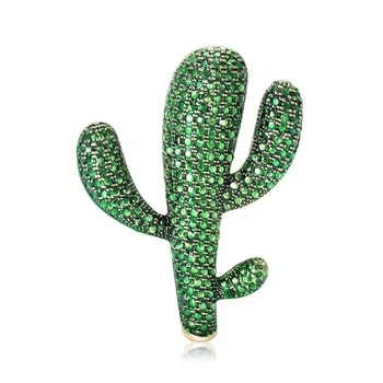 Брошь BROCHE бижутерия Растения Кактус зелёная BRBF115275