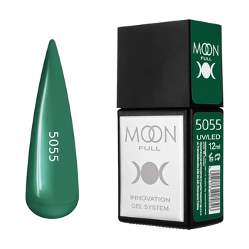 Гель-лак MOON FULL Amazing Color Gel polish №5055 насыщенный изумрудный, 12 мл