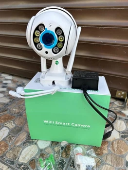Уличная камера UKC Видеонаблюдение WIFI IP беспроводная внешняя поворотная V380 Pro с блоком питания