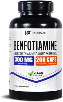 Добавка премиум-класса бенфотиамин поддержка общего здоровья Healthfare Benfotiamine 300mg 200 капсул