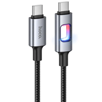 Кабель заряджання Hoco U144 Type-C - Type-C (60W) (1.2М) LED швидка зарядка для Android/Samsung/Xiaomi/Huawei/Meizu Чорний