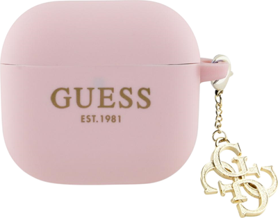 Etui Guess Silicone 4G Charm do Apple AirPods 4 Pink (GUA4LECG4P)