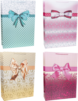 Zestaw torebek prezentowych Rozette Lux Kokardki 72 x 51 x 4.1 cm 12 szt (5907354065240)