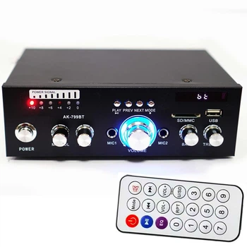 Підсилювач потужності звуку з MP3, FM та Bluetooth, AMP 799 BT