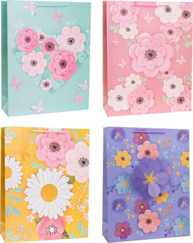 Zestaw torebek prezentowych Rozette Kwiatowa 55 x 43 x 4.2 cm 12 szt (5907354120093)